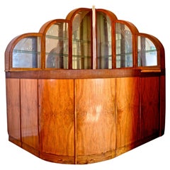 1946 Miroir biseauté gravé sur barre Art Deco, fait main sur mesure, début du 20e siècle A