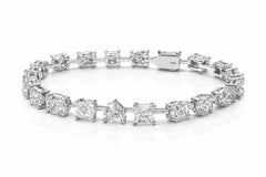 19,46 Karat GIA DEF Multi-Shape-Diamantenarmband aus 18 Karat Weißgold