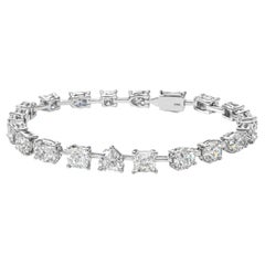 19.46 Carat GIA DEF Multi-Shape Diamond Bracelet in 18K White Gold