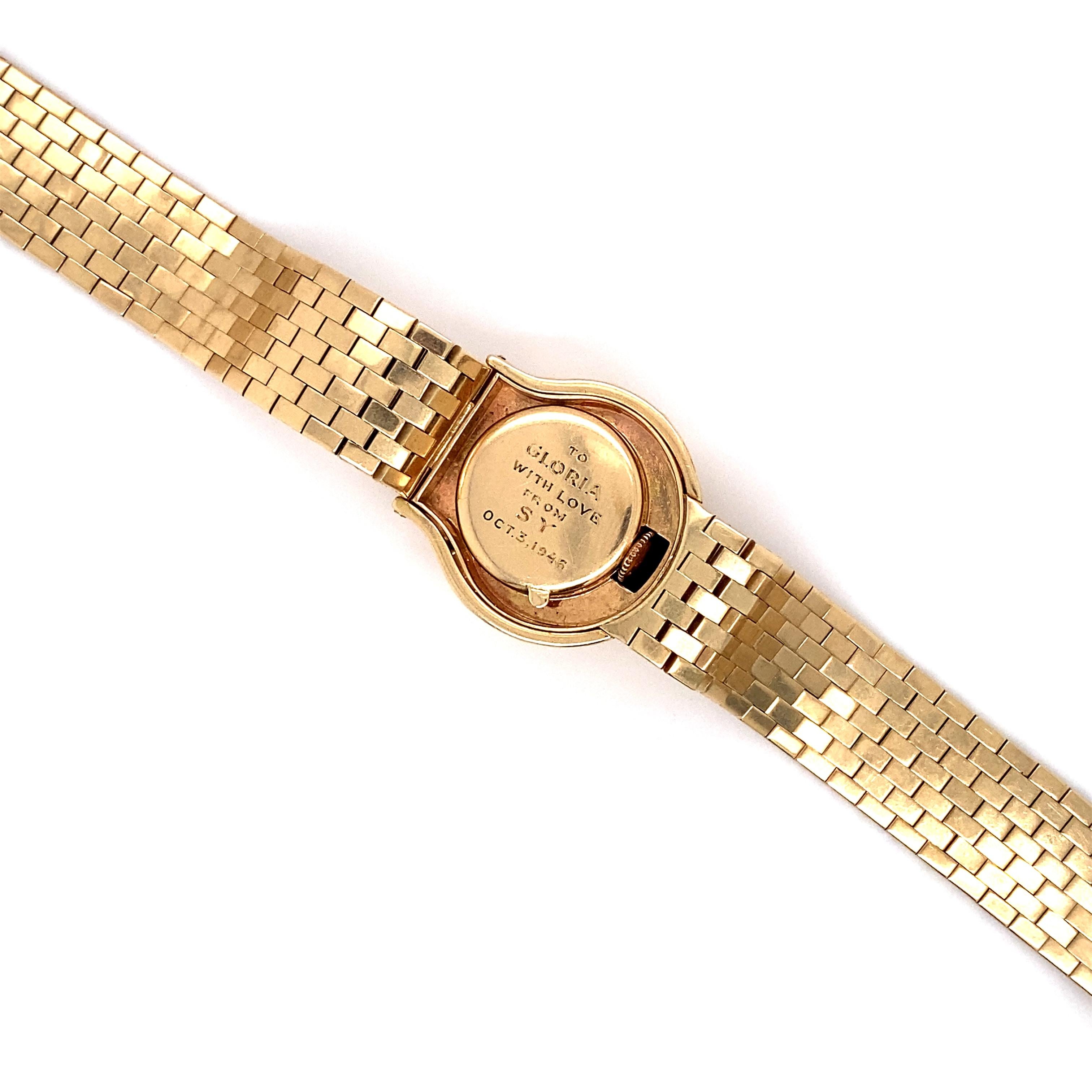 1946 Cartier Seashell Peekaboo Women's Wristwatch in 14 Karat Gold In Good Condition In Atlanta, GA