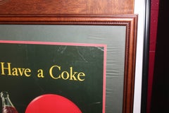 1946 Coca Cola Cardboard Poster Litho Display Cheerleader Sign Framed