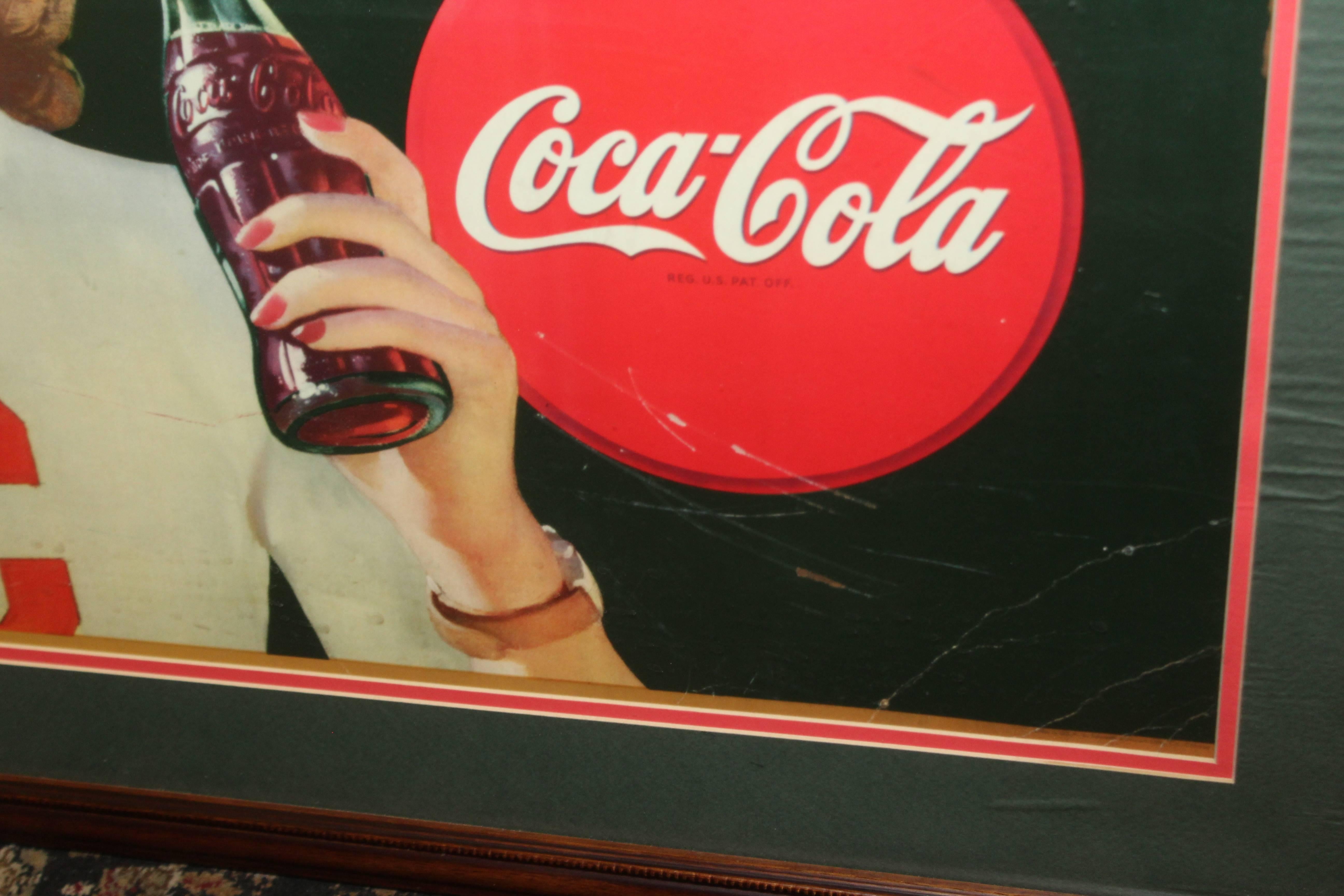 coca cola cardboard sign