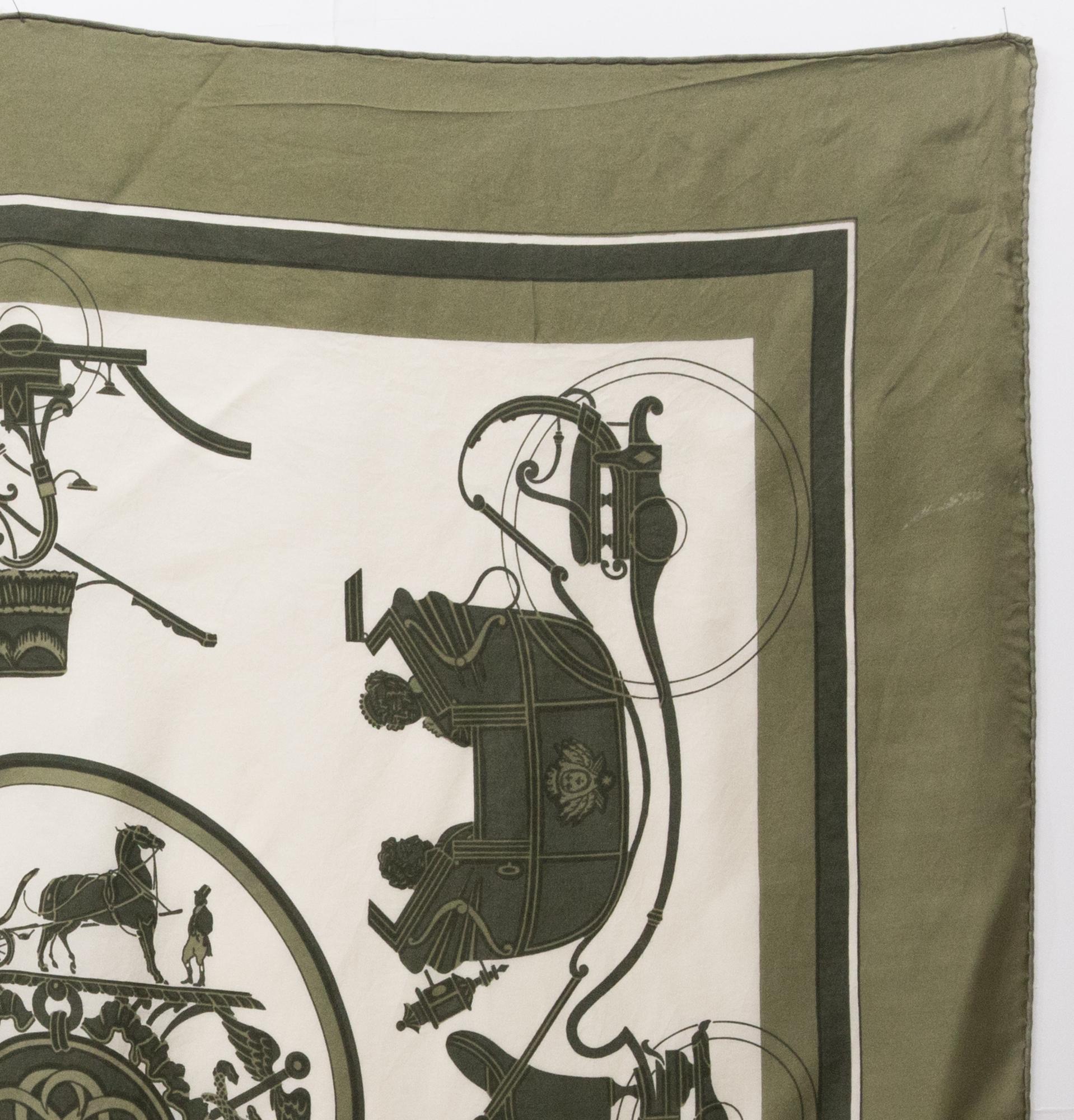 1946 Hermes Ex Libris by Hugo Grygkar Silk Scarf In Good Condition In Paris, FR