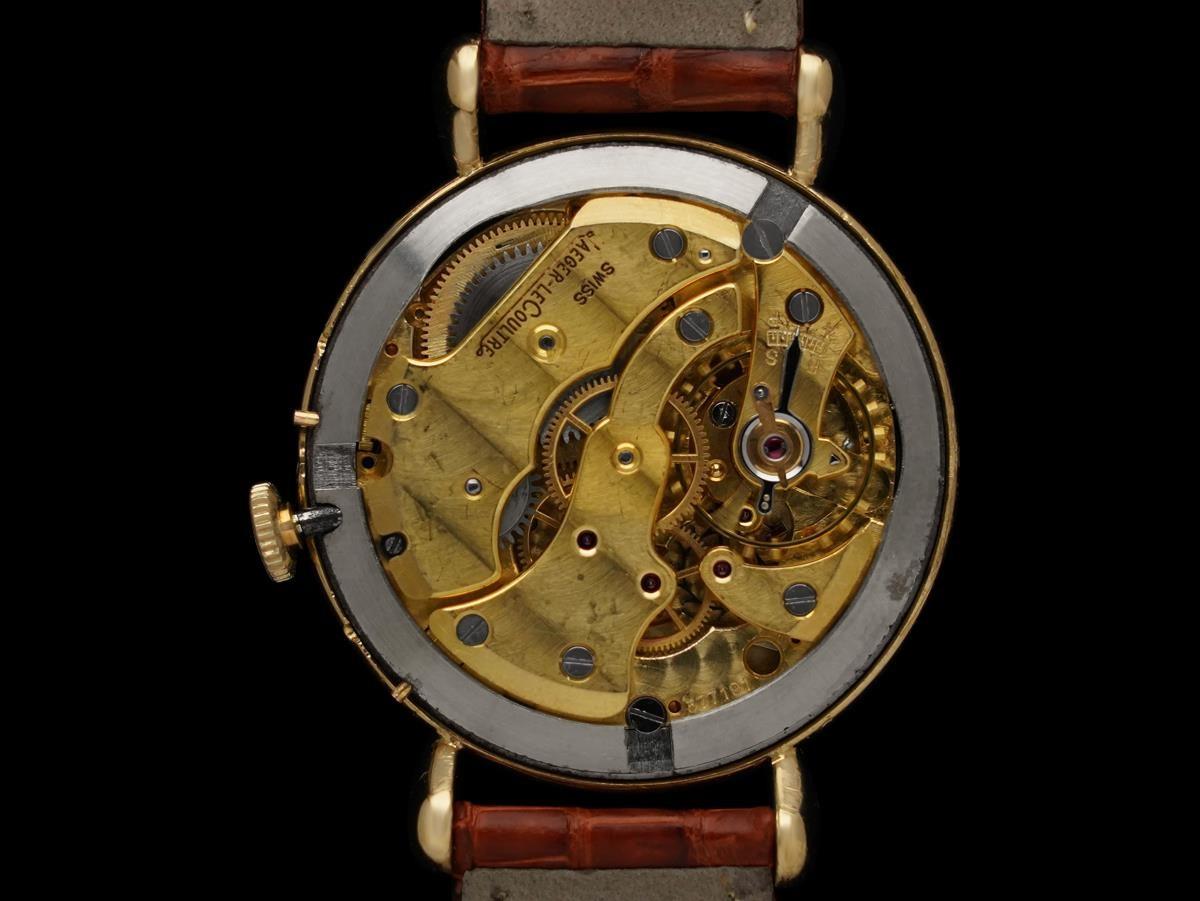 1946 Jaeger-LeCoultre Vintage Herrenuhr mit dreifachem Datum und Kalender - 18K Gold im Angebot 8