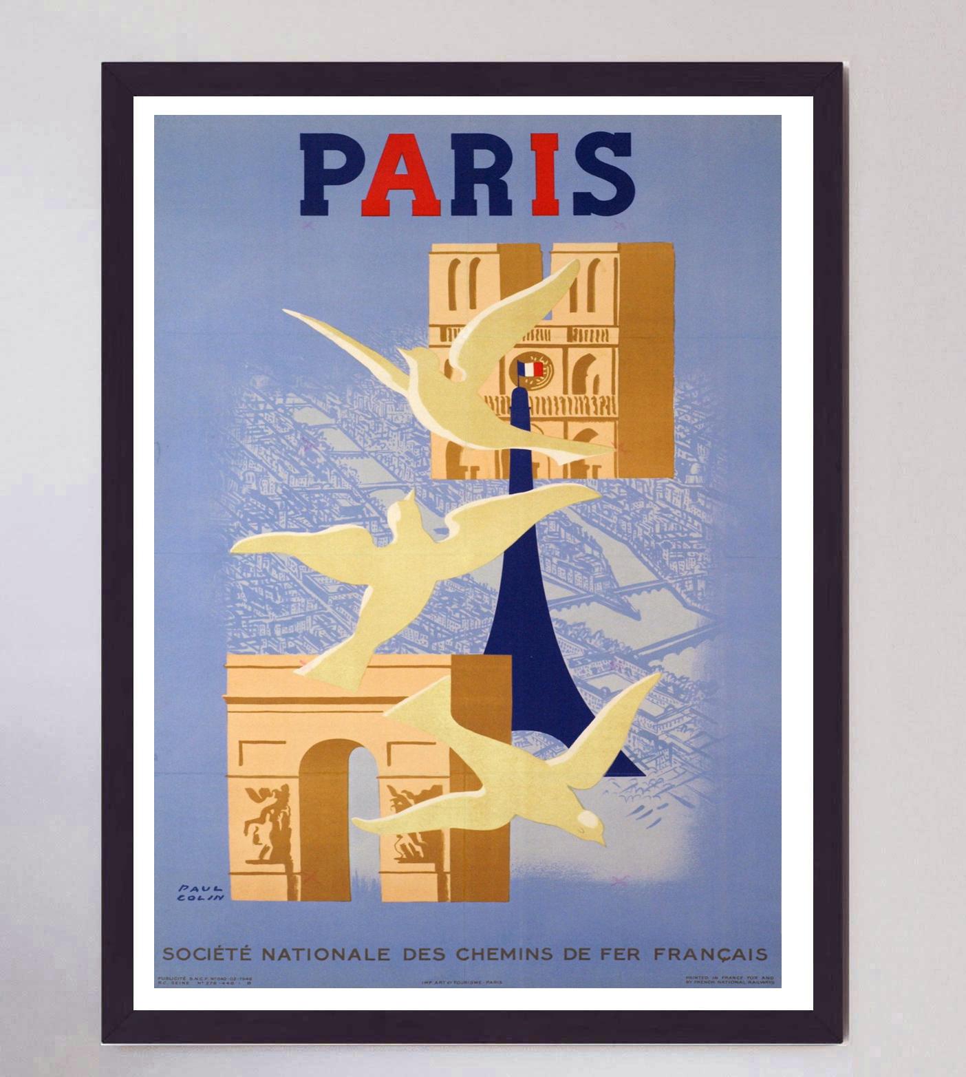 Mid-20th Century 1946 Paris, SNCF Original Vintage Poster
