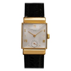 1946 Patek Philippe Vintage Mens Ref. 1438 Rectangular Watch with Hooded Lugs