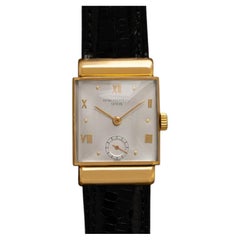 1946 Patek Philippe Vintage Mens Ref. 1438 Rectangular Watch with Hooded Lugs