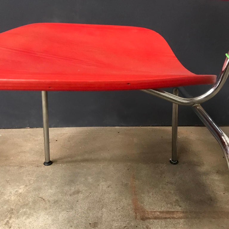 1946, Ray and Charles Eames for Vitra, DCM Chair in Red Vernish For Sale 9