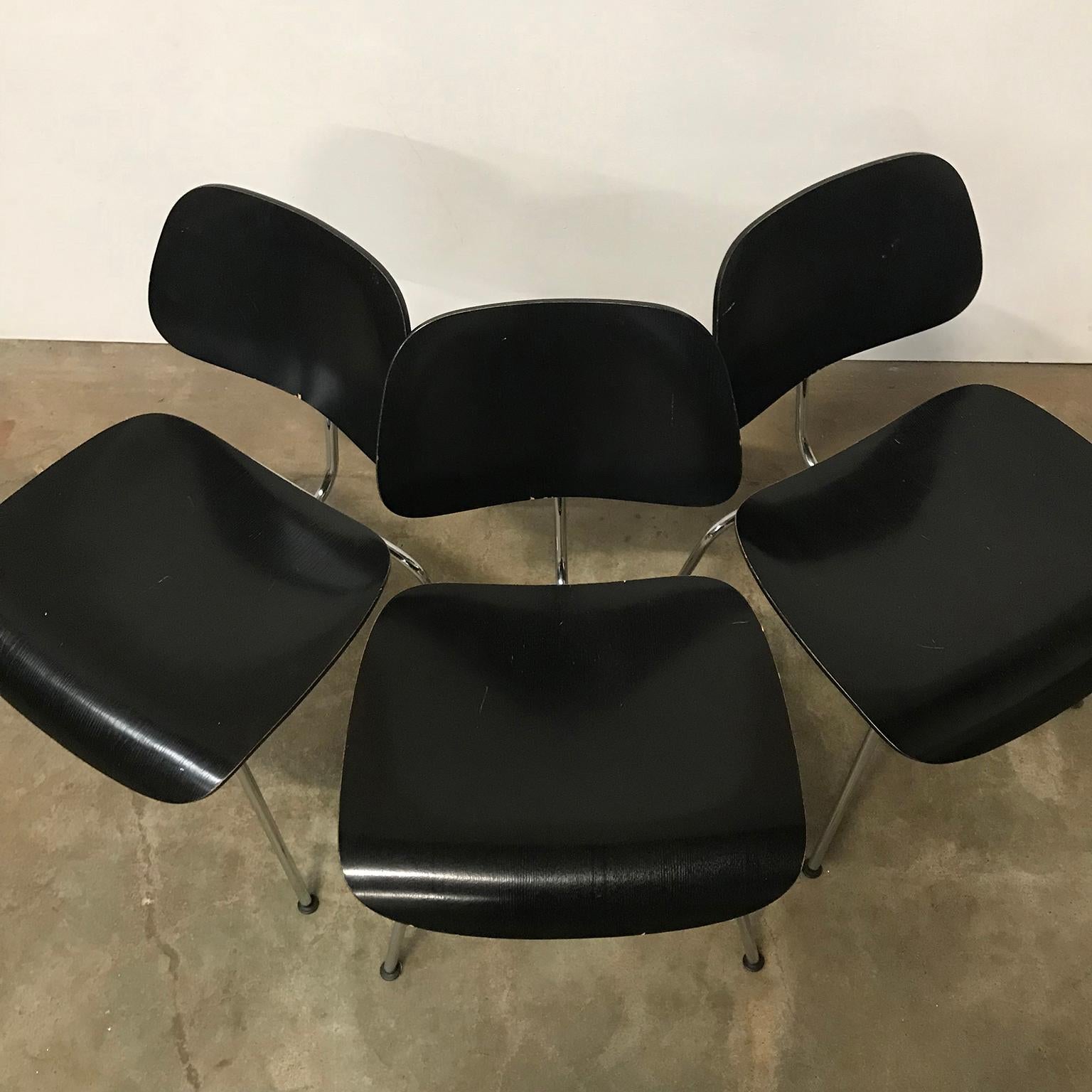 1946, Ray & Charles Eames for Herman Miller, DCM in Painted Black Version 1
