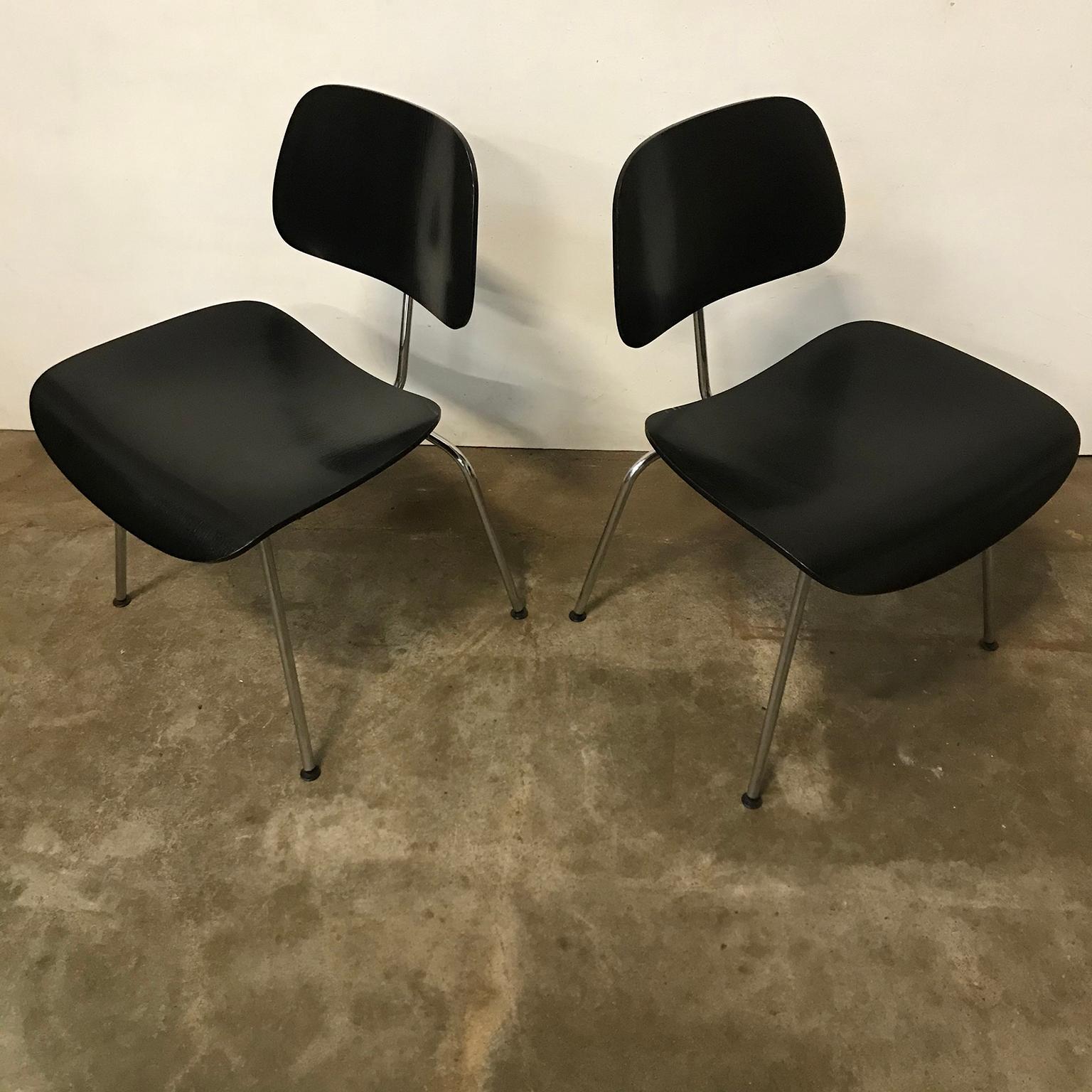 1946, Ray and Charles Eames for Herman Miller, Set of 4 DCM in Black Version 1