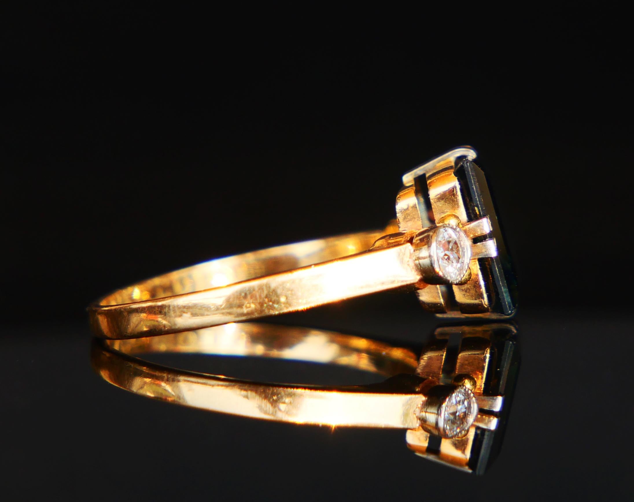 1946 Ring natural 2.25ct. Sapphire 0.2ctw Diamonds 18K Gold ØUS5.75 /2.8gr For Sale 10