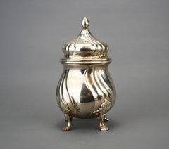 1946 Serving Container solid 830 Silver with insert Glass / 134 gr