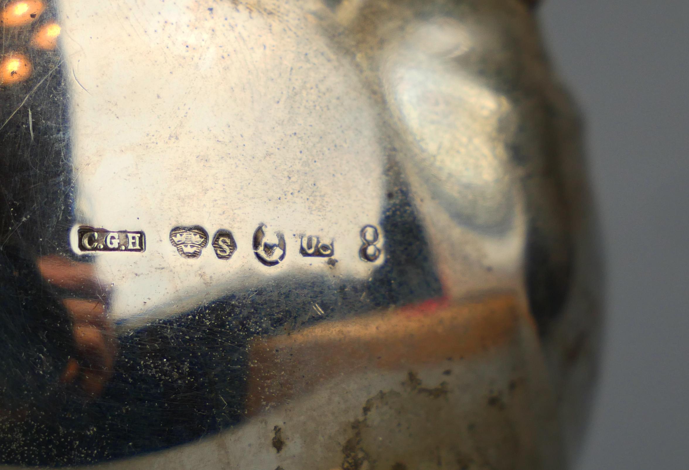1946 Contenitore da portata solido 830 Silver con inserto in vetro / 134 gr in vendita 4