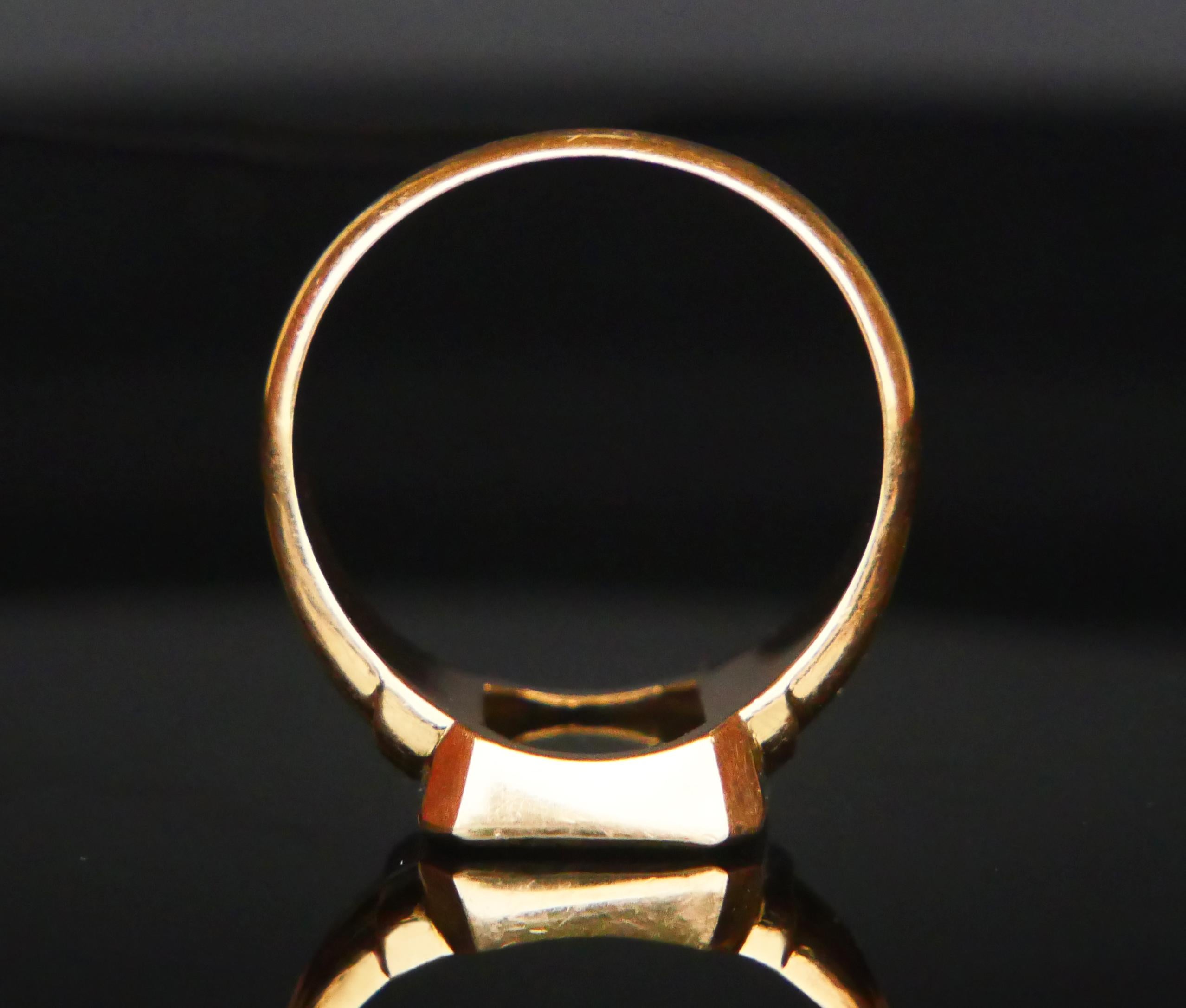 Men's 1947 Signet Men Ring 5ct natural Onyx solid 18K Gold Ø 11.5US / 5.65 gr