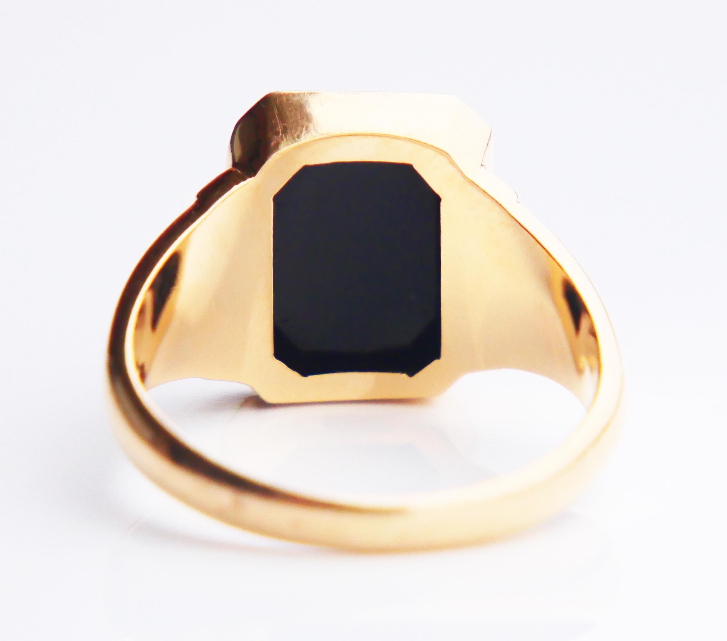 1947 Signet Men Ring 5ct natural Onyx solid 18K Gold Ø 11.5US / 5.65 gr 4