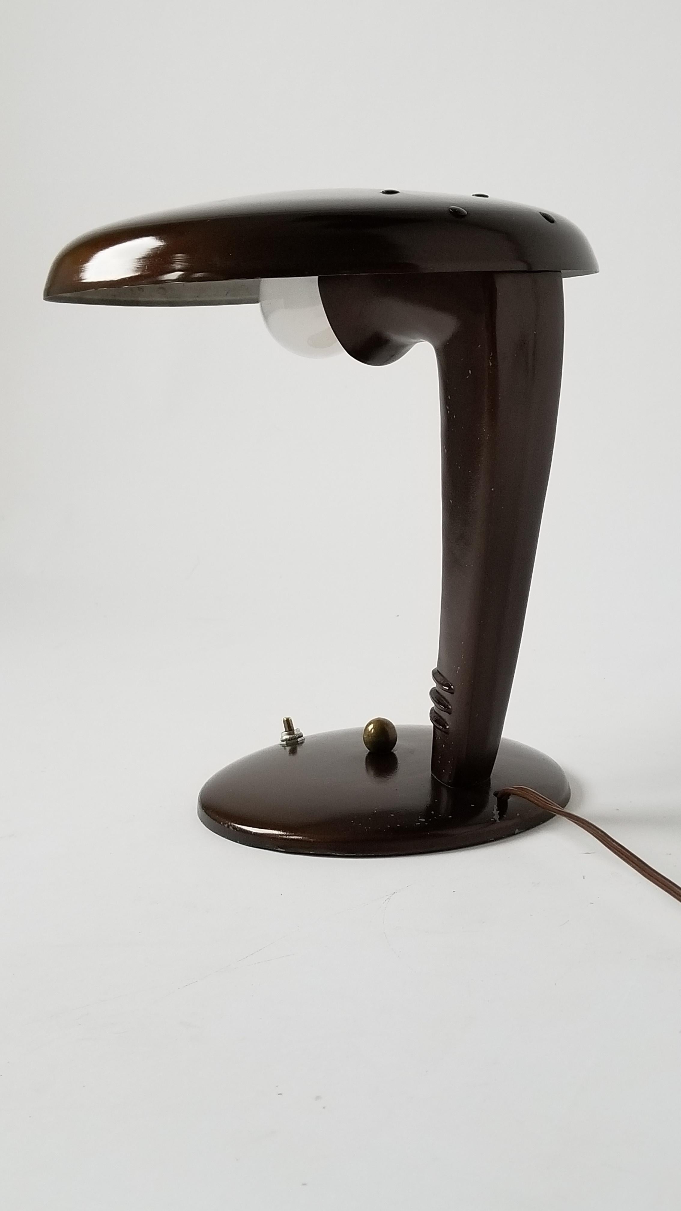 Streamlined Moderne 1946 ''The Eye Saver'' Table Lamp from Jean Otis Reinecke for Fairies, USA