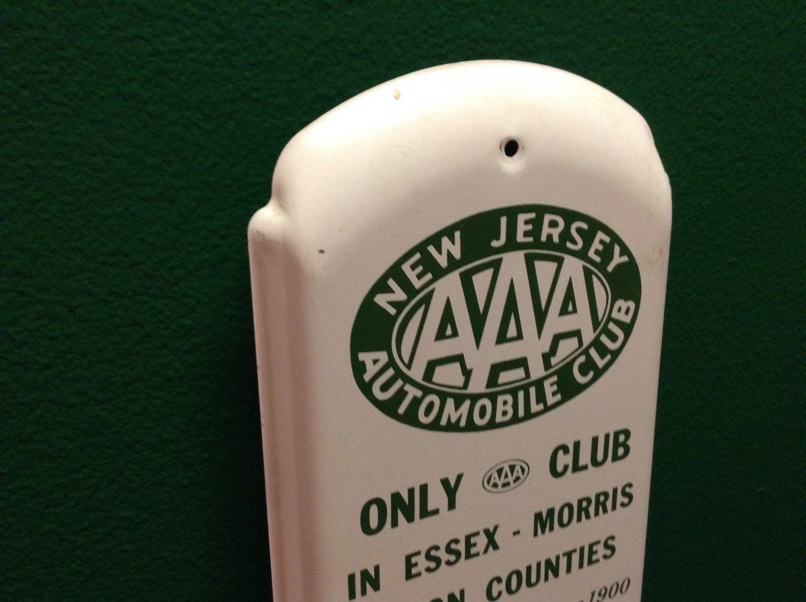1947 AAA New Jersey Automotive Club Tin Thermometer Sign For Sale 4