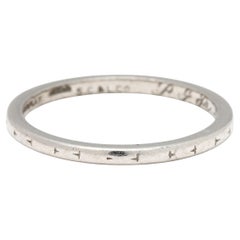 Alianza de boda grabada de los años 40, platino, tamaño del anillo 5,5, apilable