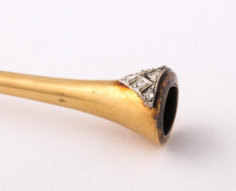 1947 Diamond Gold Cocktail Lounge Cigarette Holder In Good Condition In New York, NY