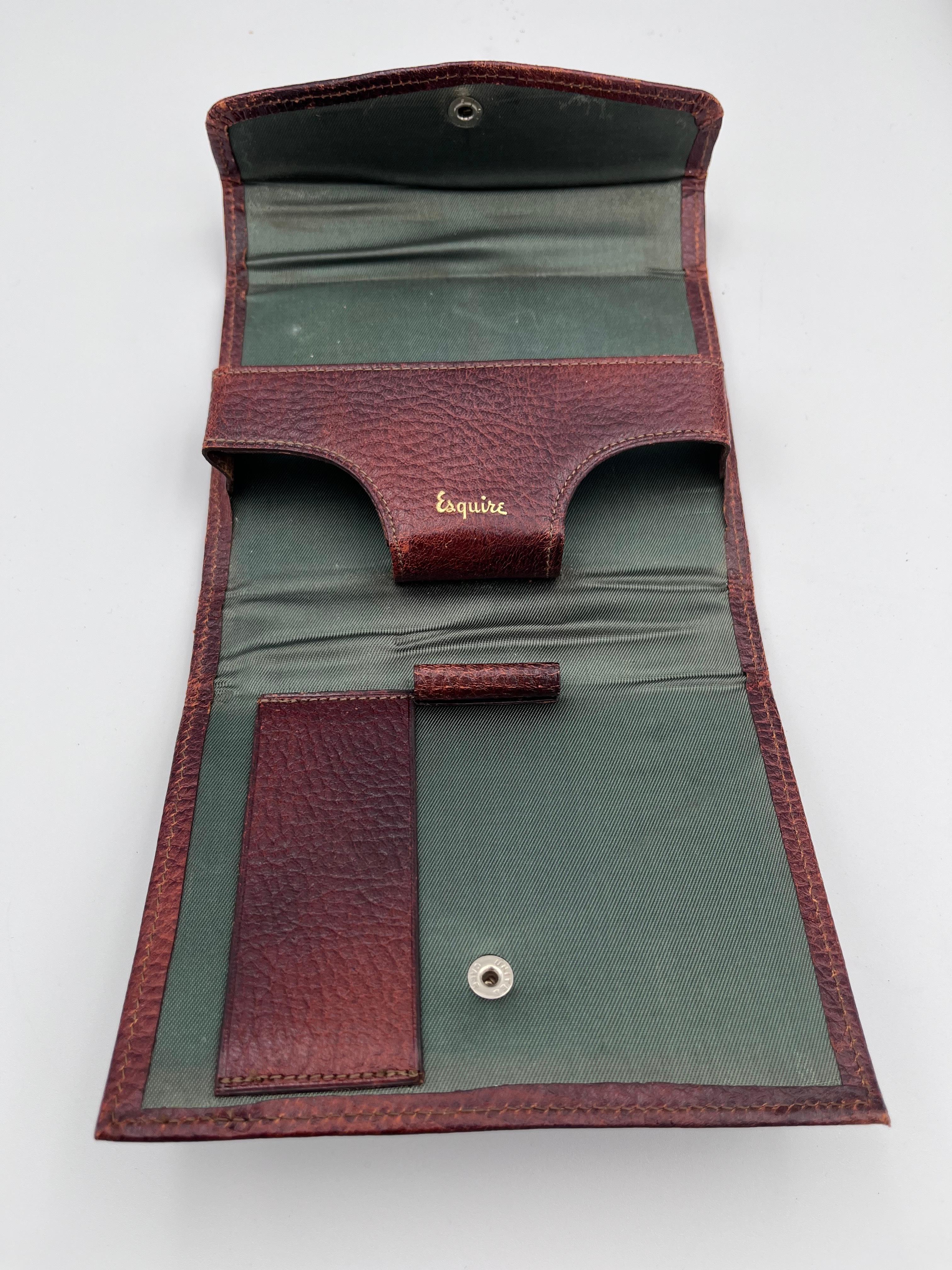 1947 Esquire Pin Up Zebra Cheetah Bridge Jeu de cartes de poker dans un étui en cuir en vente 3