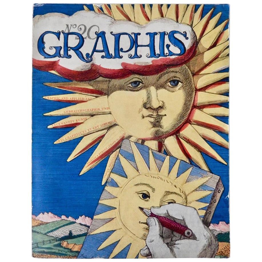 1947 Graphis Magazine with Fornasetti Sun Motif Cover For Sale