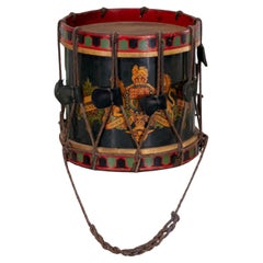 Vintage 1947 Hand Painted Premier British Royal Airforce Drum with Royal Coat of Arms 
