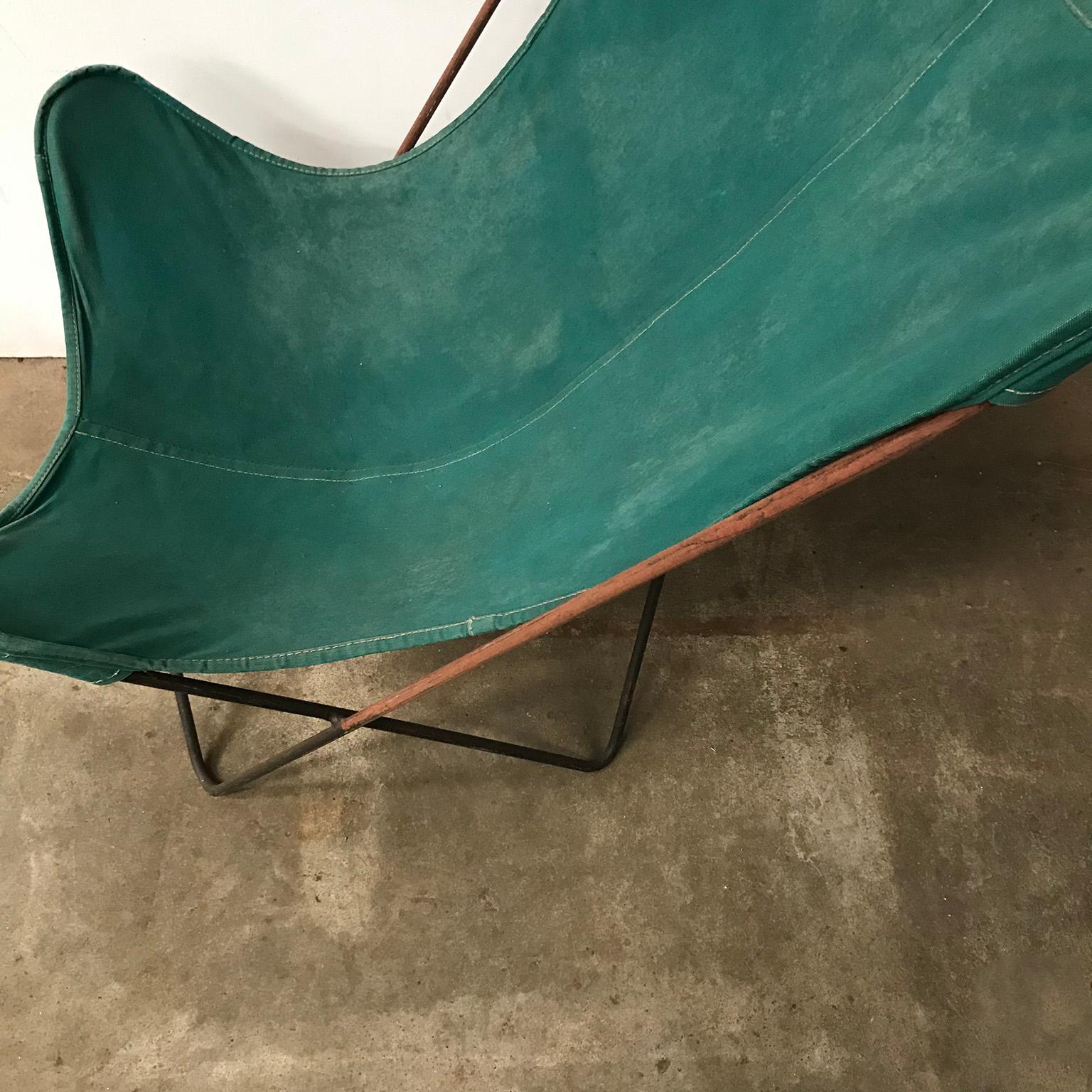 1947, Hardoy, Ferrari, Green Cover with Grey Base Butterfly Chair 2