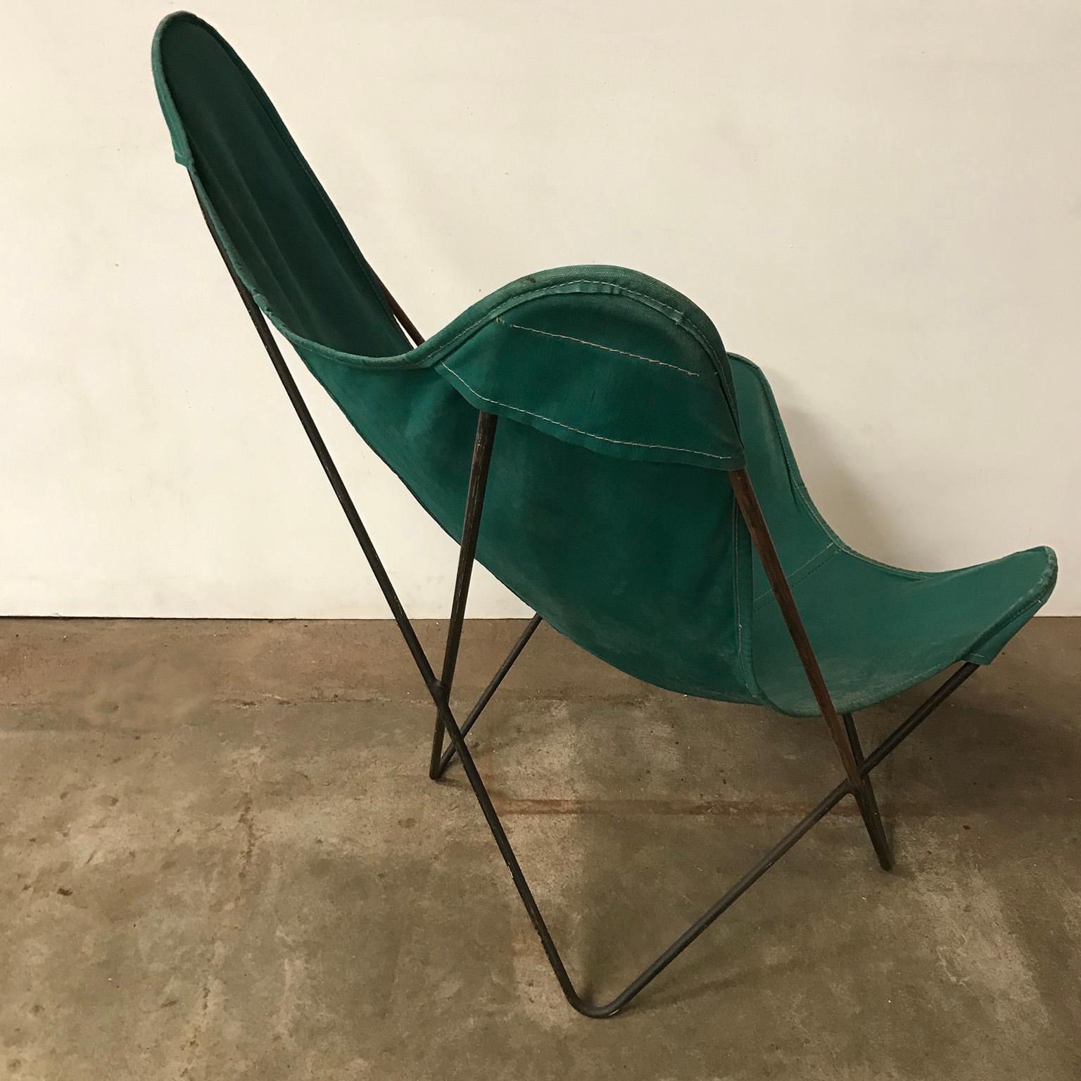 1947, Hardoy, Ferrari, Green Cover with Grey Base Butterfly Chair 6