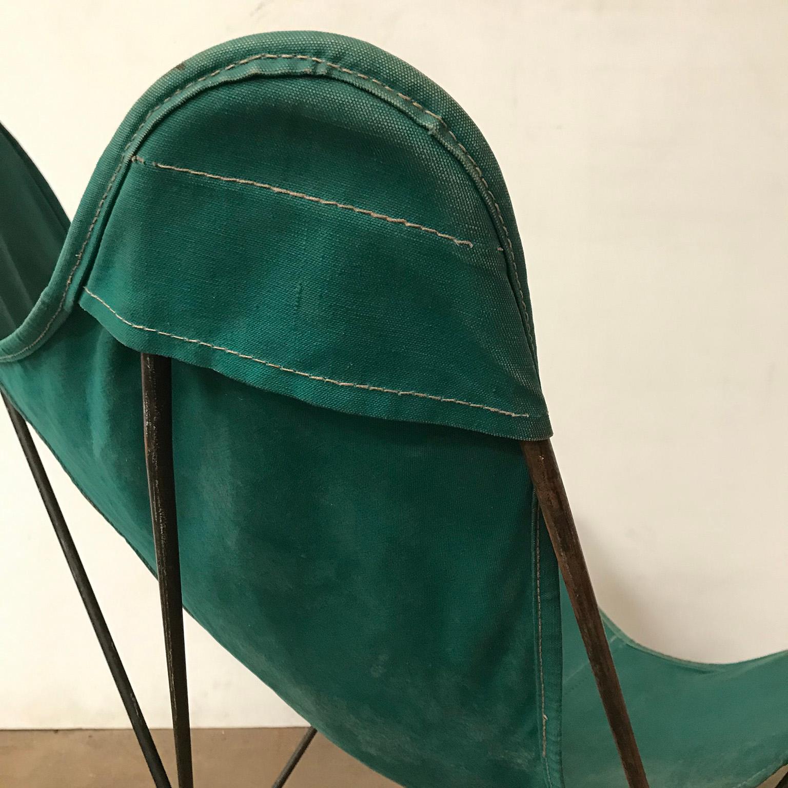 1947, Hardoy, Ferrari, Green Cover with Grey Base Butterfly Chair 7