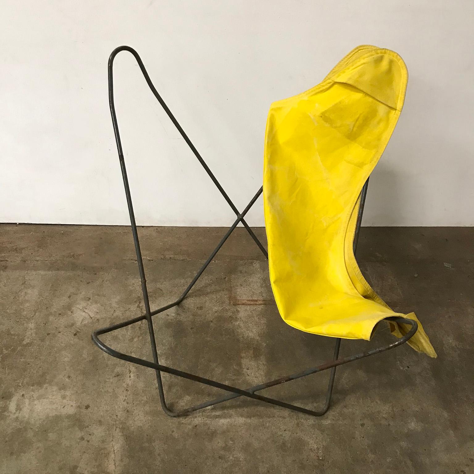 1947, Hardoy, Ferrari, Yellow Cover with Black Base Butterfly Chair 12
