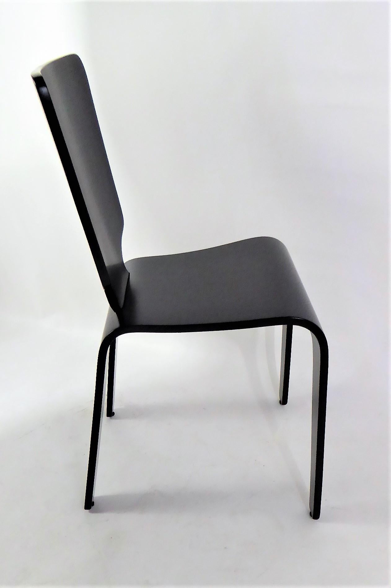 1947 Mid Century Black Lacquered Thaden-Jordan Side Chair In Good Condition In Miami, FL