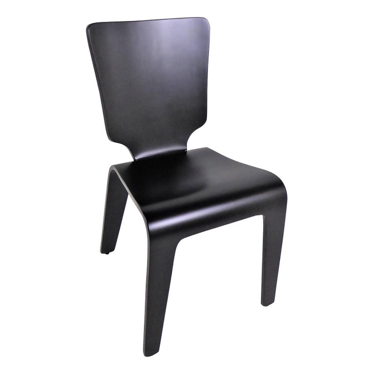 1947 Mid Century Black Lacquered Thaden-Jordan Side Chair For Sale