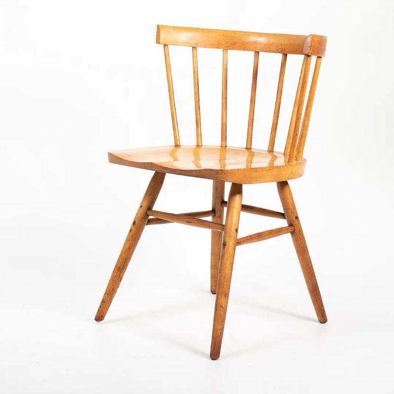 1947 Pair of George Nakashima for Knoll N19 Straight Chairs in Natural Birch For Sale 1
