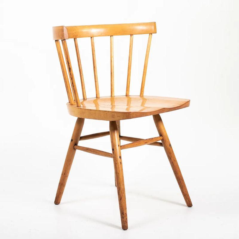 1947 Pair of George Nakashima for Knoll N19 Straight Chairs in Natural Birch For Sale 2