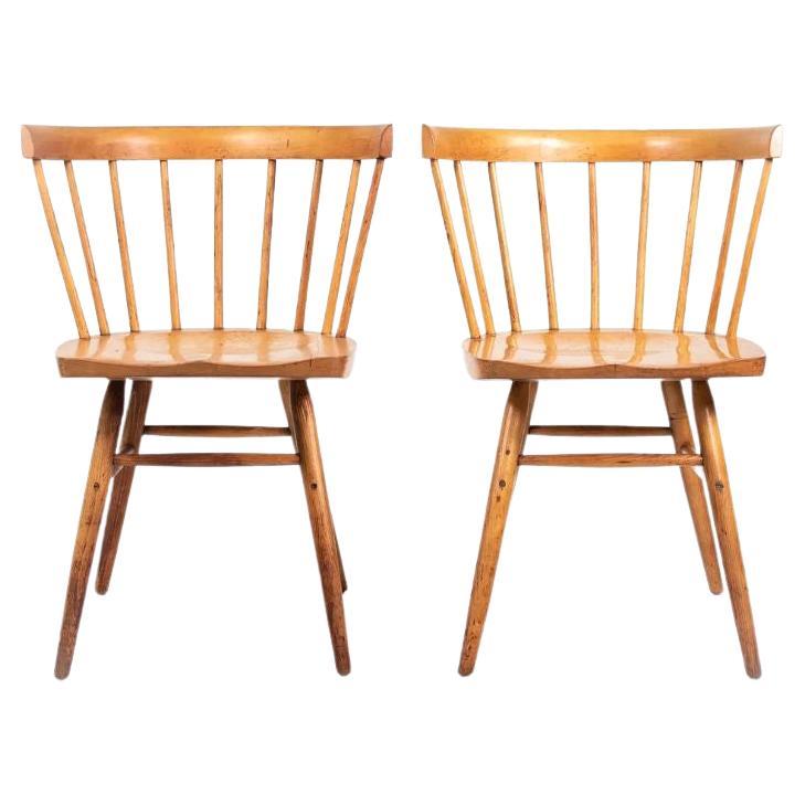 1947 Pair of George Nakashima for Knoll N19 Straight Chairs in Natural Birch For Sale
