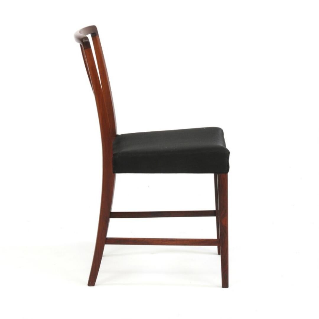 Scandinavian Modern 1947 Peder Pedersen, Set of 7 Solid Wood Dining Chairs, Horse Hair upholstered For Sale