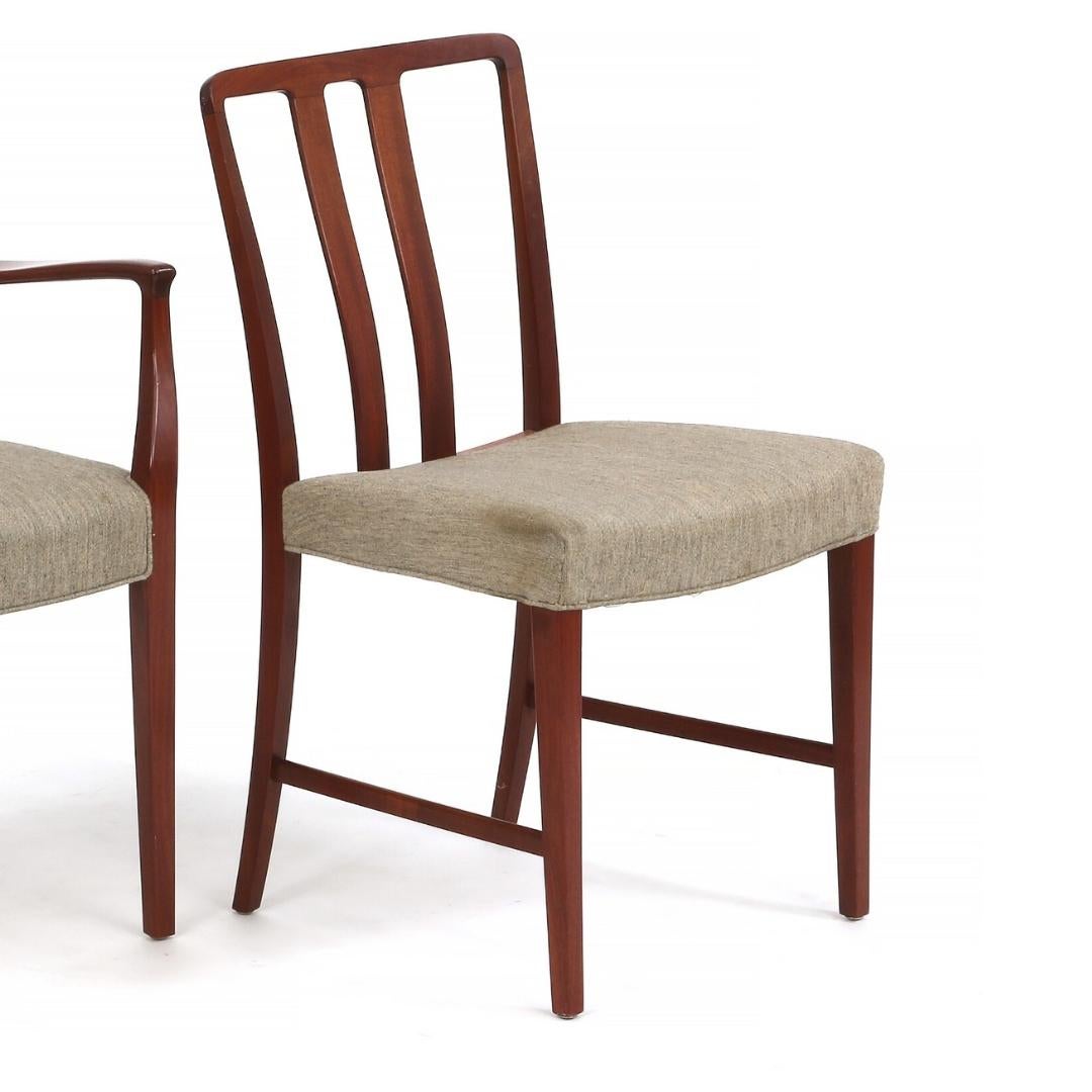 Danese 1947 Peder Pedersen, Set di 6 sedie da pranzo in legno massiccio, imbottite in Wood Light in vendita