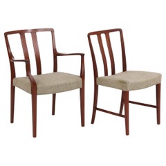 1947 Peder Pedersen, Set di 6 sedie da pranzo in legno massiccio, imbottite in Wood Light