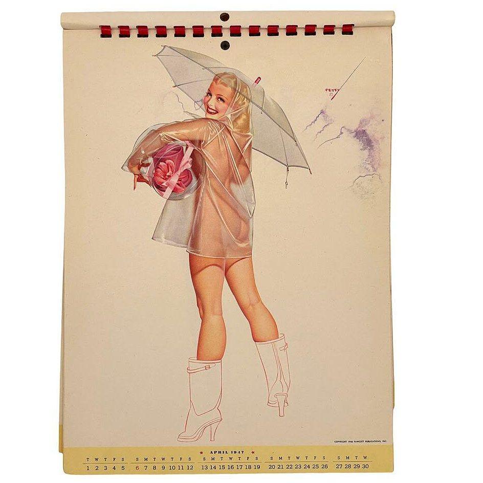 1947 Petty Girl Original Pin Up Calender by George Petty For Sale 5