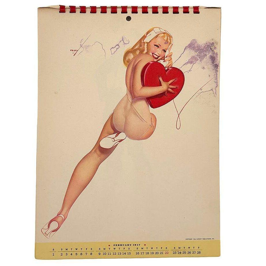 1947 Petty Girl Original Pin Up Calender by George Petty For Sale 7