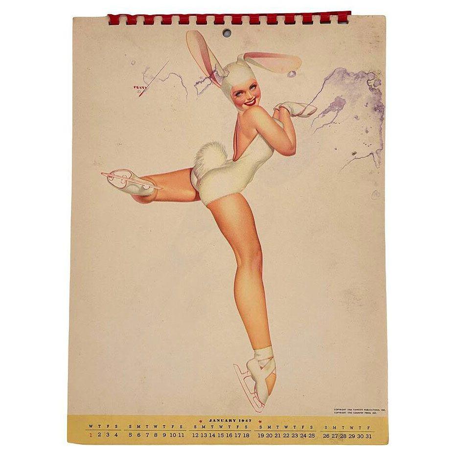 1947 Petty Girl Original Pin Up Calender by George Petty For Sale 8