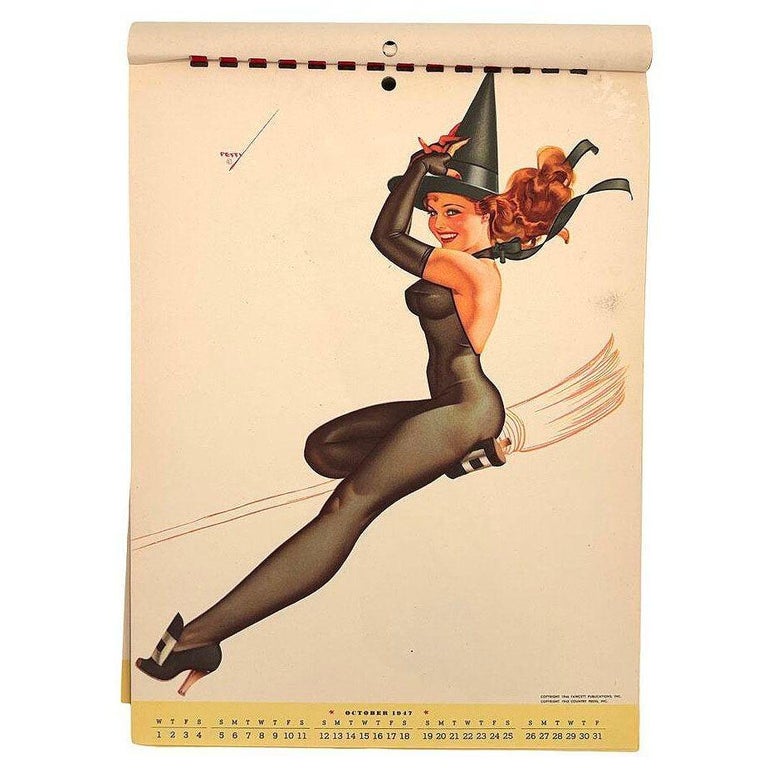 1947 Petty Girl Original Pin Up Calender by George Petty at 1stDibs