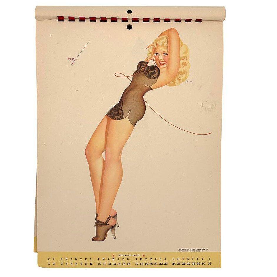 1947 Petty Girl Original Pin Up Calender by George Petty For Sale 3