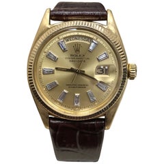 1959 Rare Vintage Rolex President Day Date 6611 Diamond Dial 18 Karat Gold