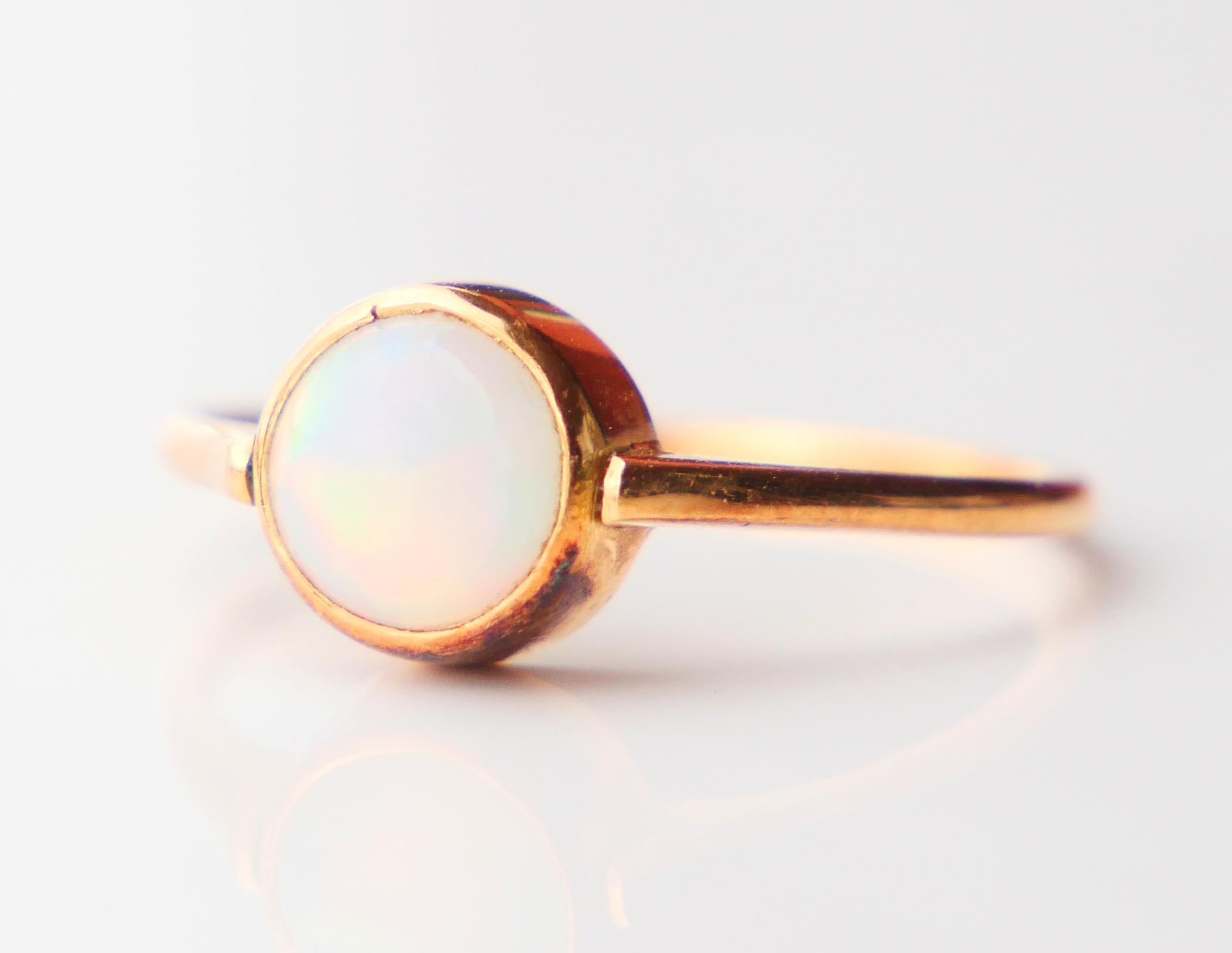 1947 Ring natural 1.25ct Opal solid 18K Gold ØUS6 / 1.75gr For Sale 5