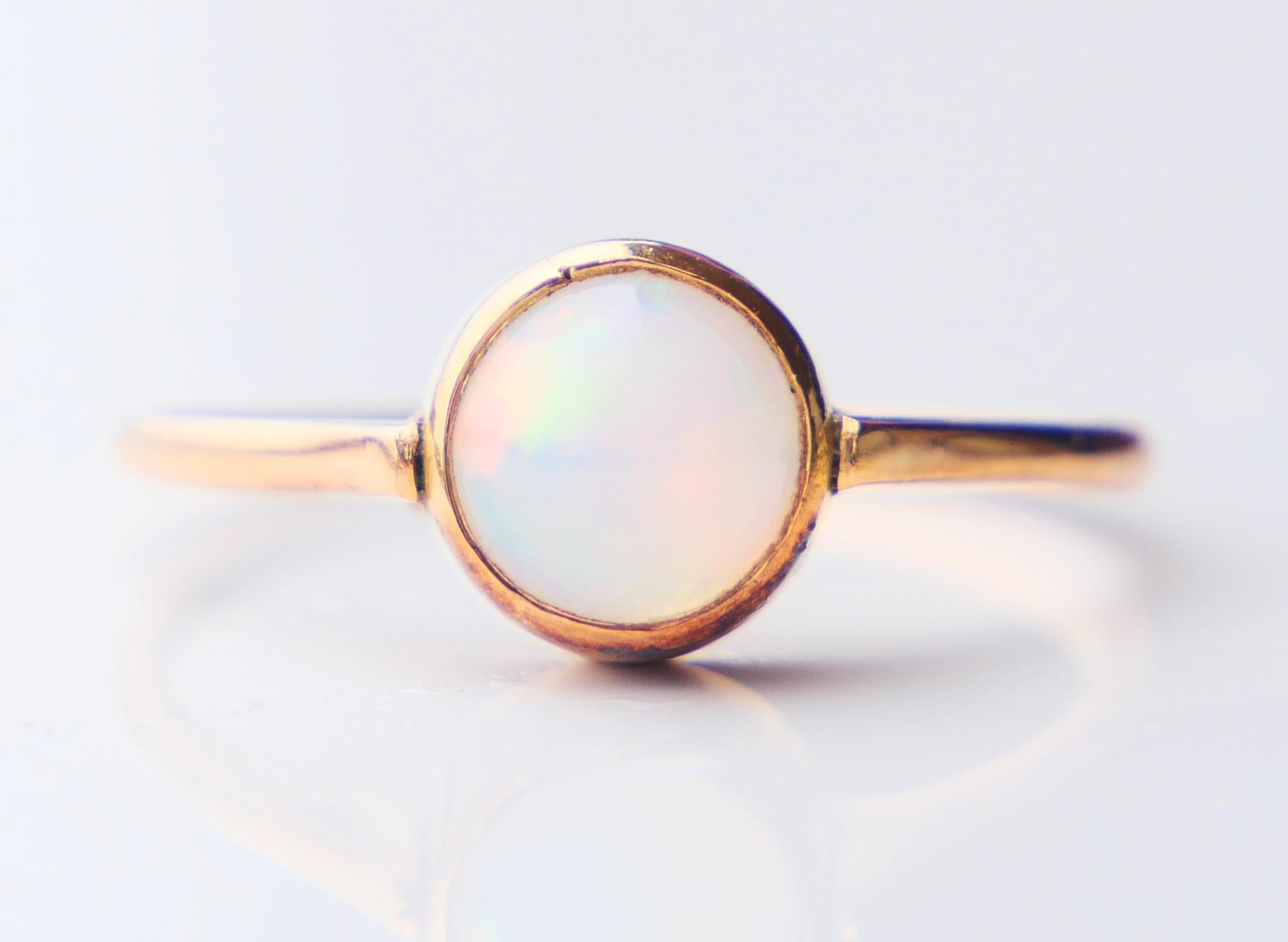 1947 Ring natural 1.25ct Opal solid 18K Gold ØUS6 / 1.75gr For Sale 6