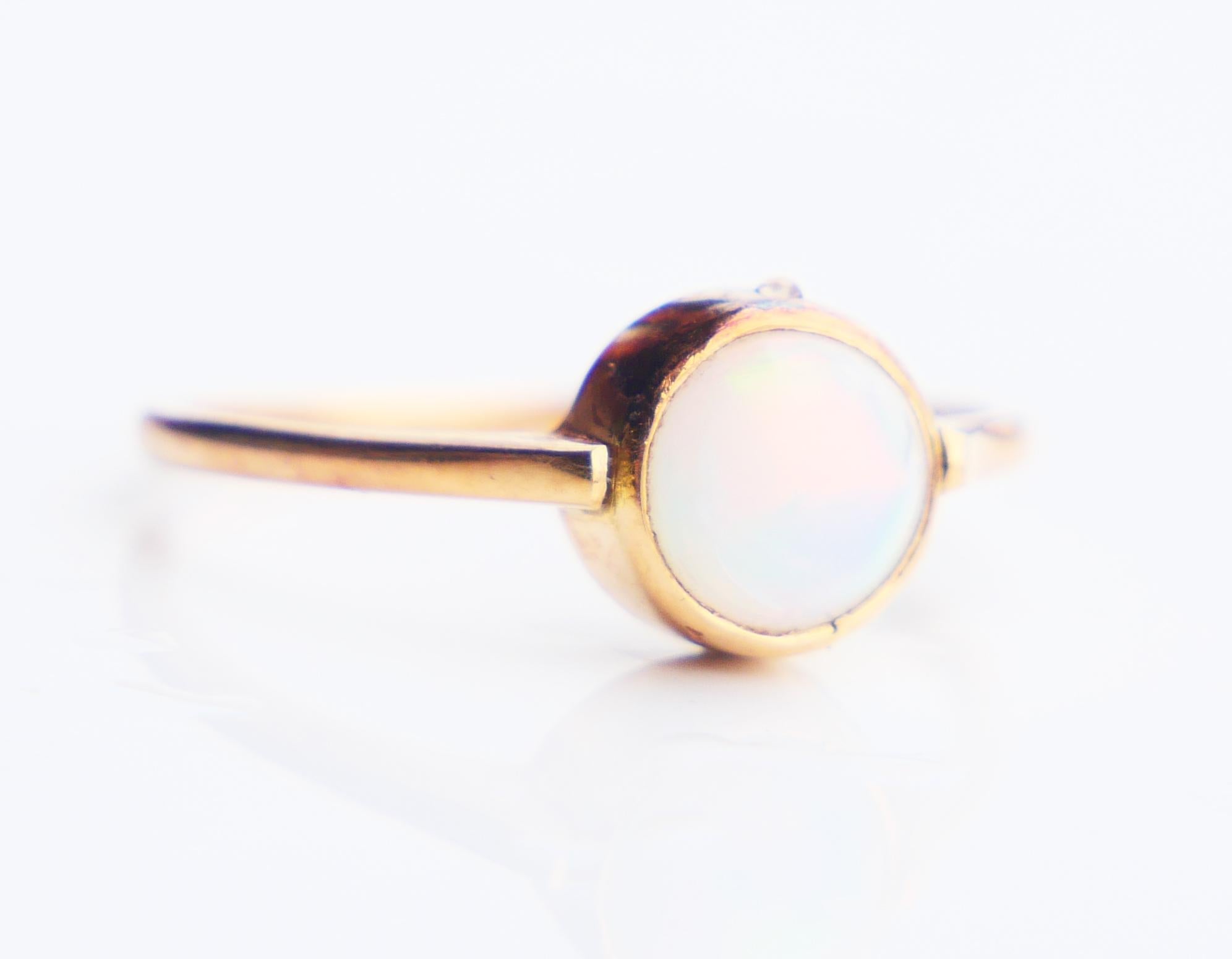 1947 Ring natural 1.25ct Opal solid 18K Gold ØUS6 / 1.75gr For Sale 8