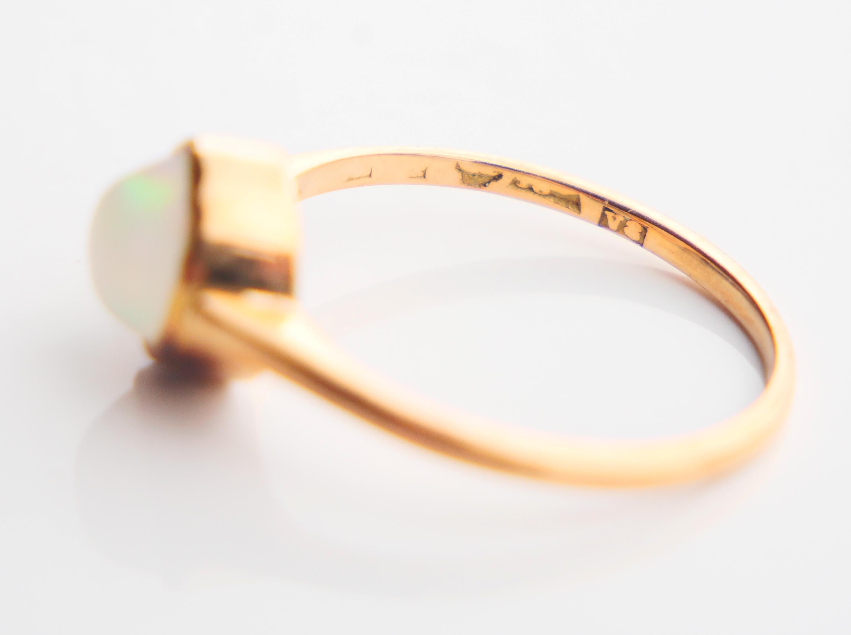 1947 Ring natural 1.25ct Opal solid 18K Gold ØUS6 / 1.75gr For Sale 9
