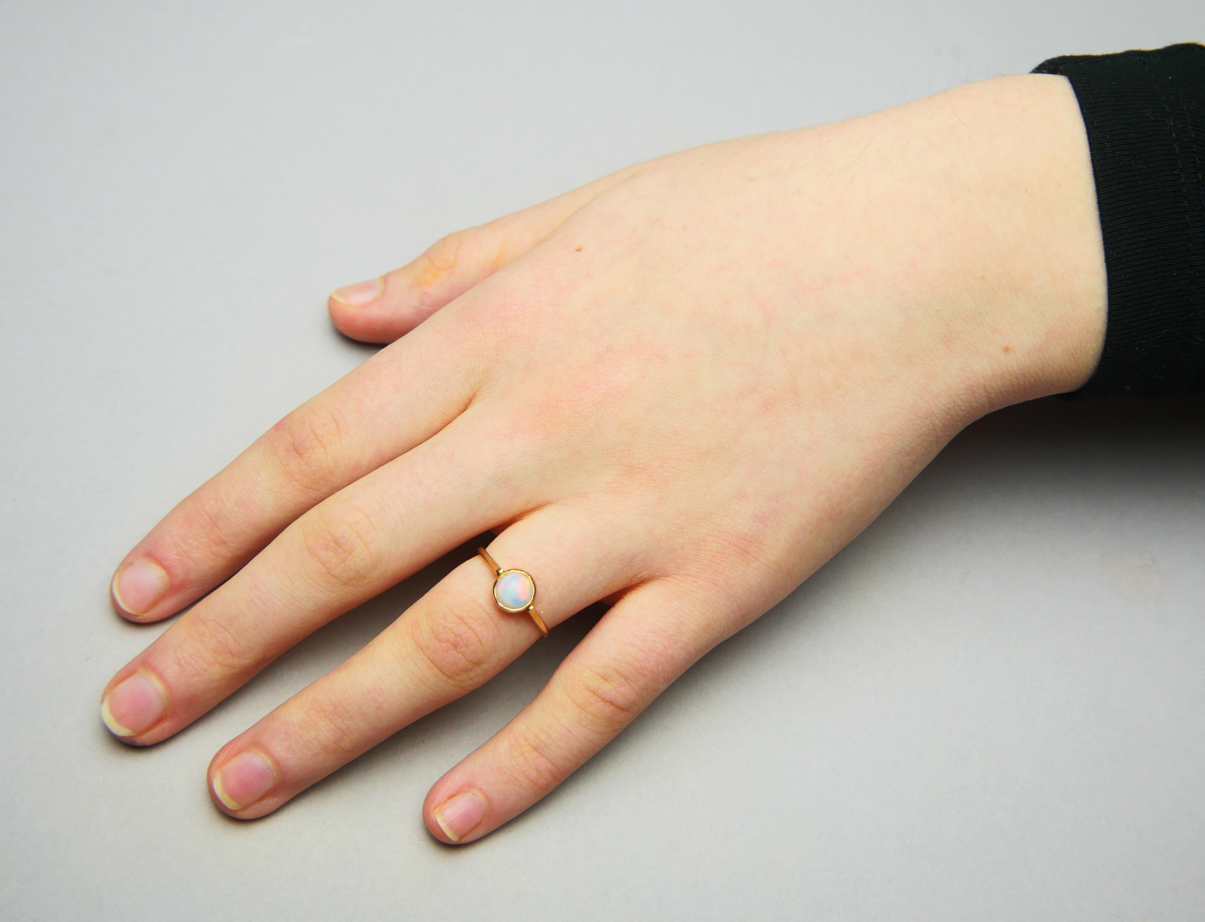 1947 Ring natural 1.25ct Opal solid 18K Gold ØUS6 / 1.75gr For Sale 4
