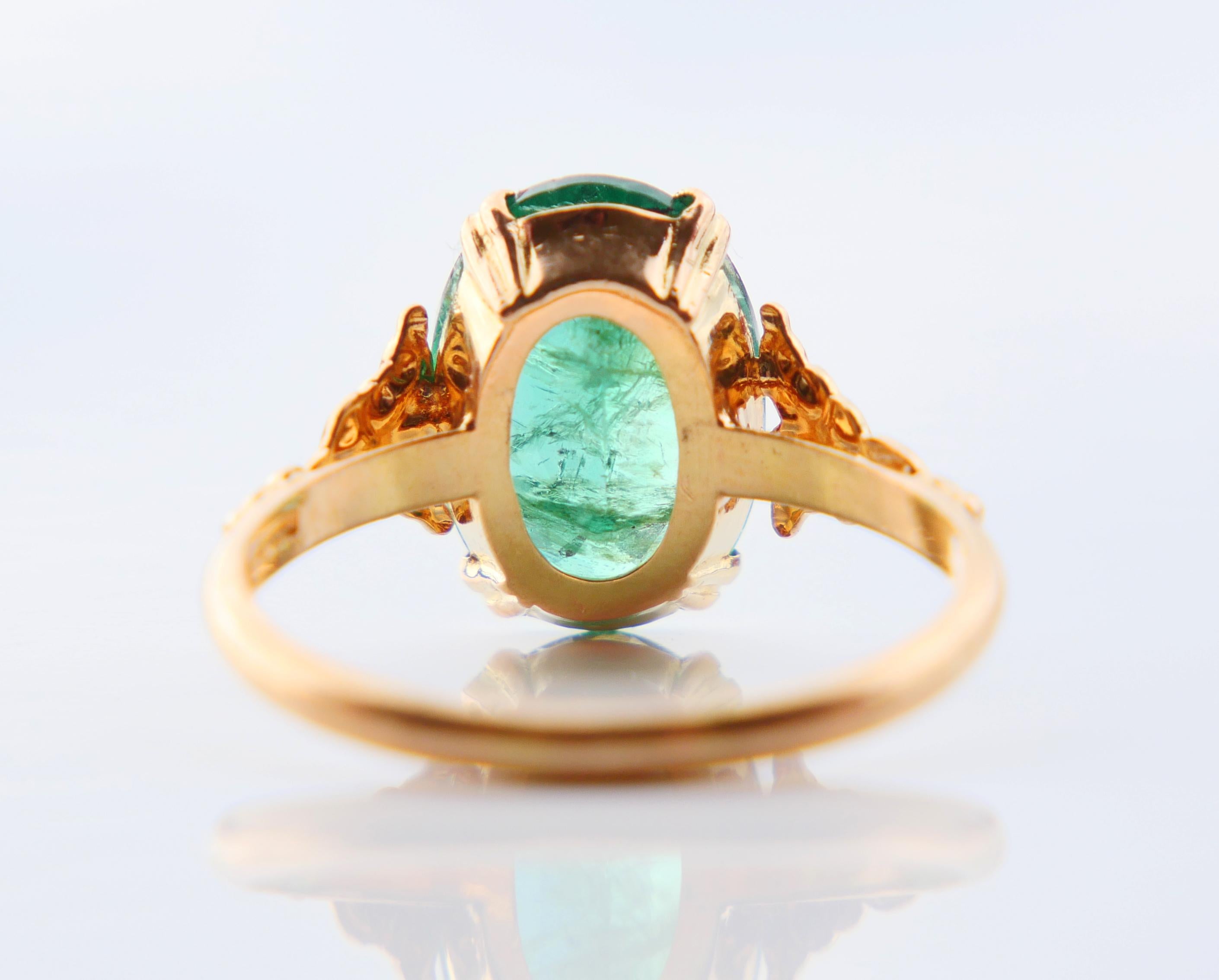 1947 Ring natürlicher 5ct Smaragd massiv 18K Gold Ø US7.75 / 2.8 gr im Angebot 5